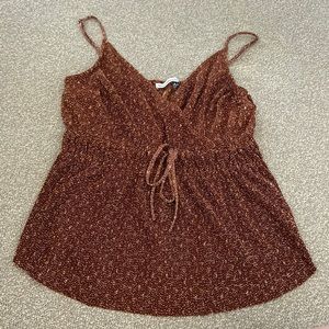 Abercrombie and Fitch brown ribbed tie tank